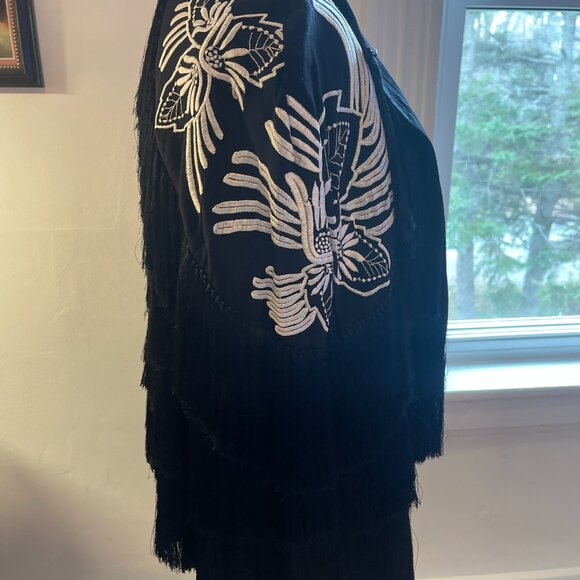 Free People Black Fringe Cape – XS - Picture 5 of 9